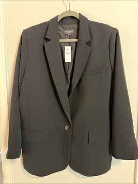 LOFT Black Single-Button Notch Lapel Blazer